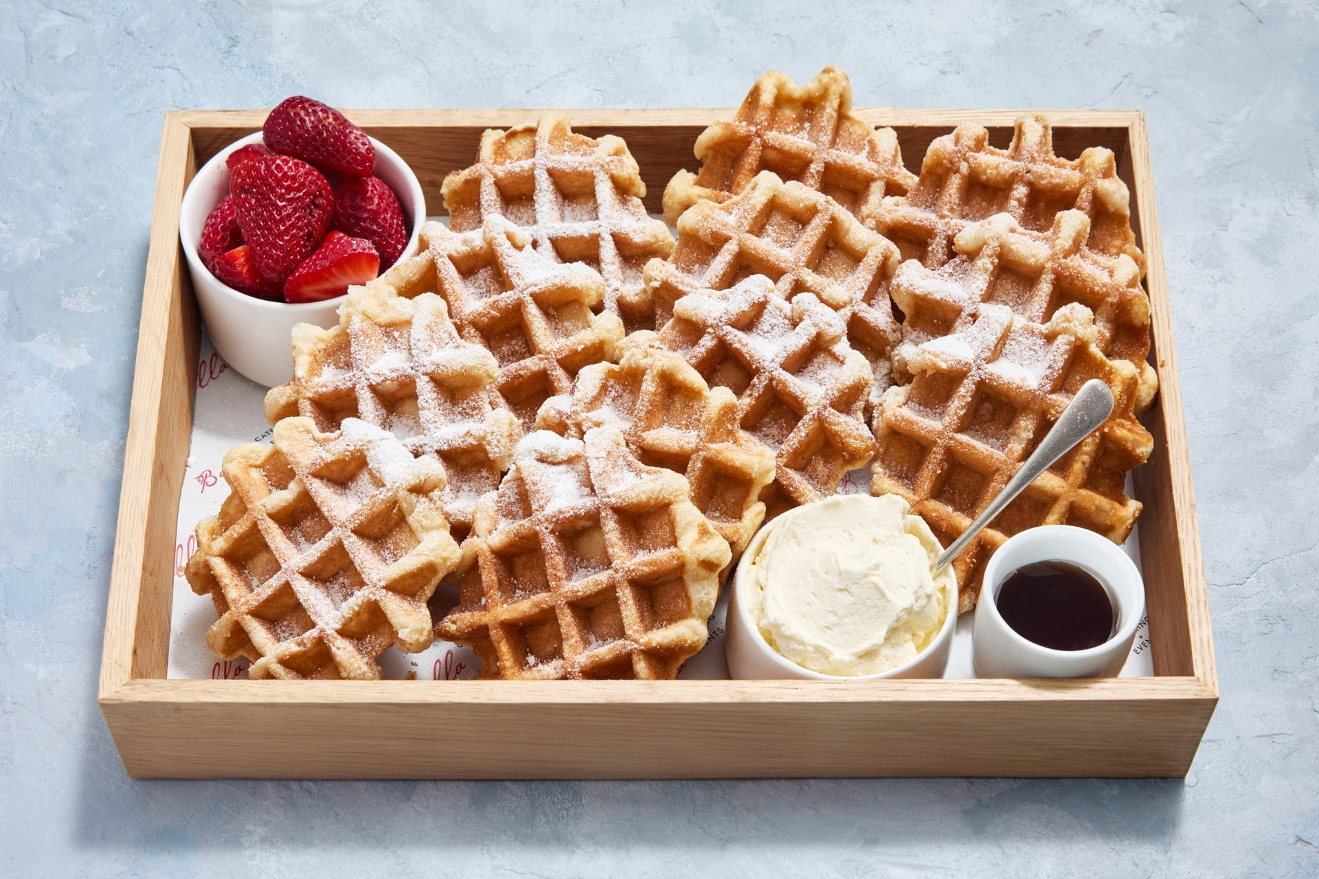 Belgian Waffles (2pp) with Maple Syrup, Chantilly cream and Strawberries