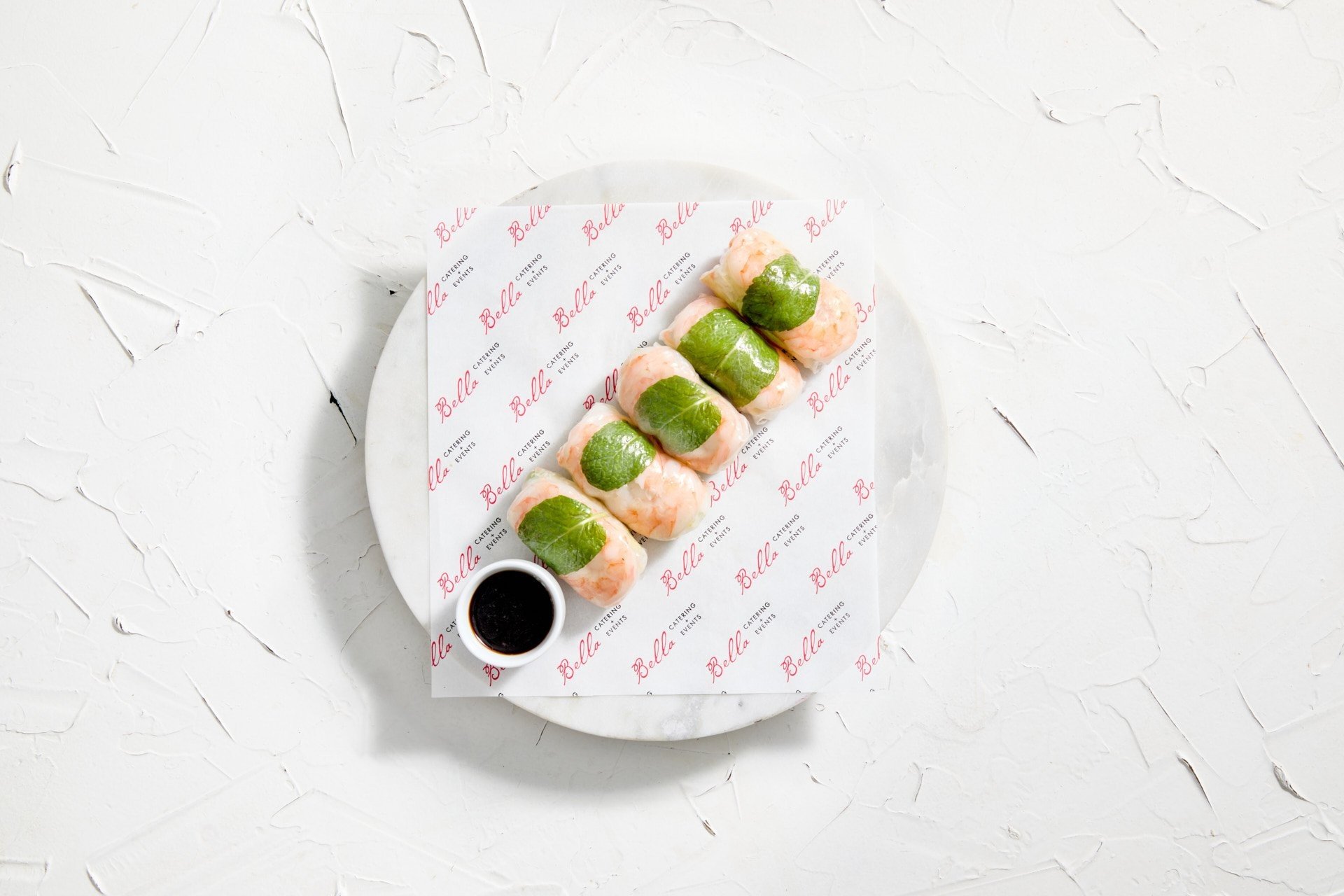 King Prawn and Lychee Rice Paper Roll w/ Soy Mirin dipping sauce - per piece