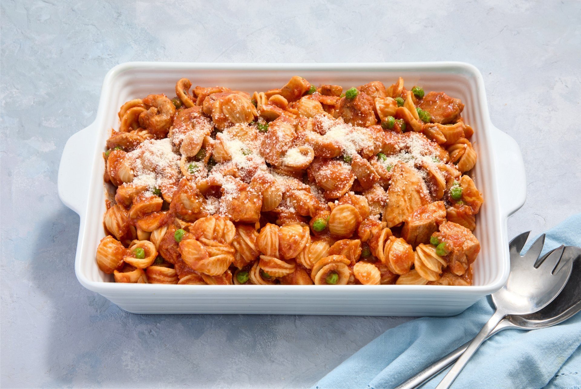 Dish: Chicken & Pea Napolitana Orecchiette pasta (Sharing 10pax)