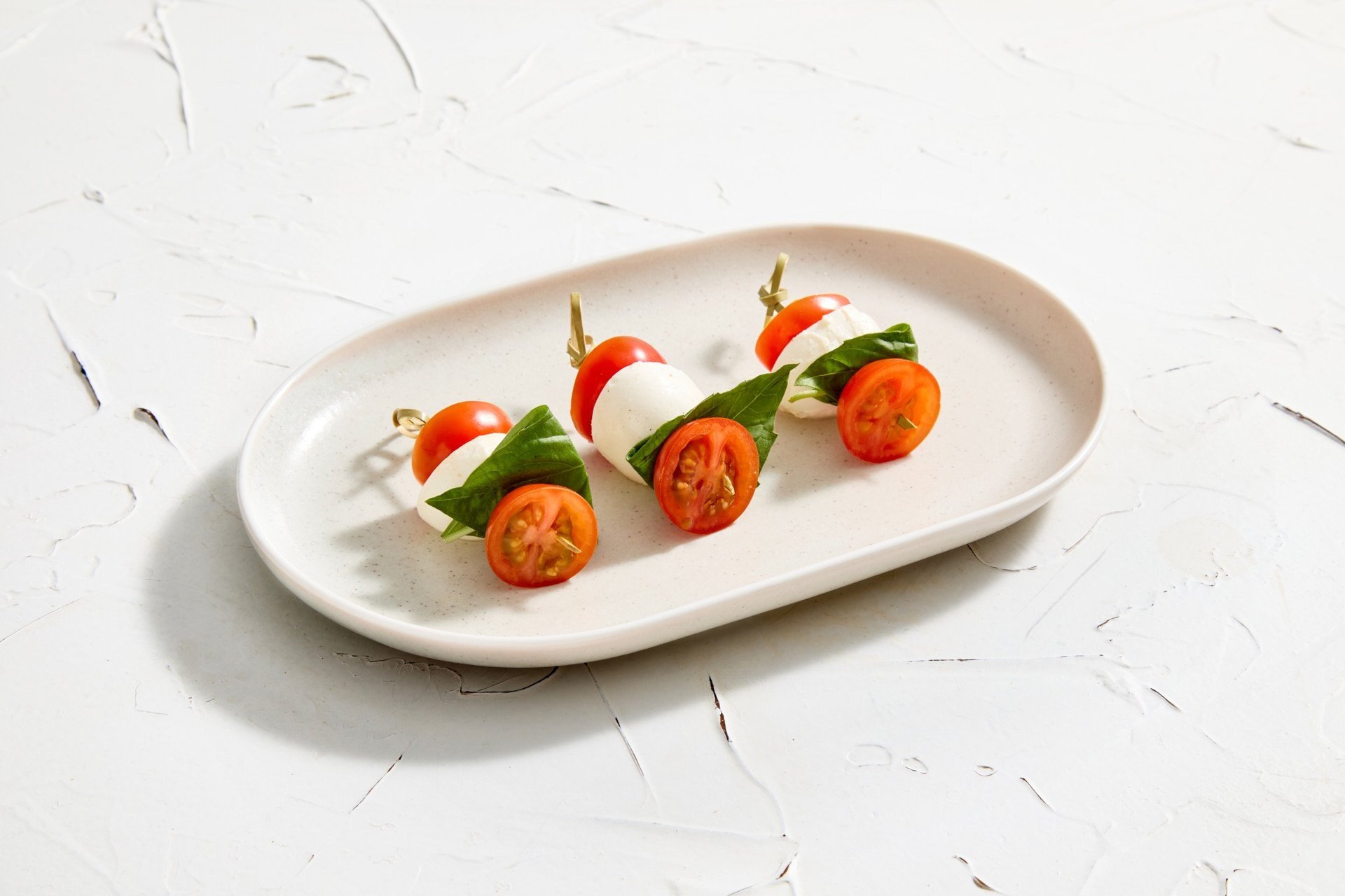Cherry Tomato, Bocconcini and Basil Skewer (Vegetarian and Gluten Free)