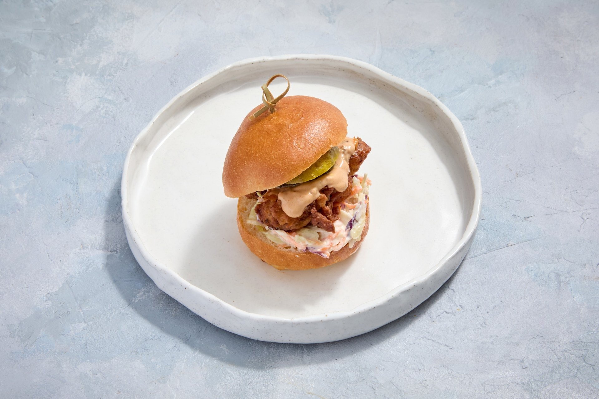 Buttermilk Fried Chicken Slider, Pickles, Apple Slaw, Chipotle Mayo